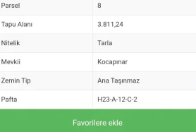 EKİNOX NET'TEN GÖLLÜCE KOCAPINAR TARLA